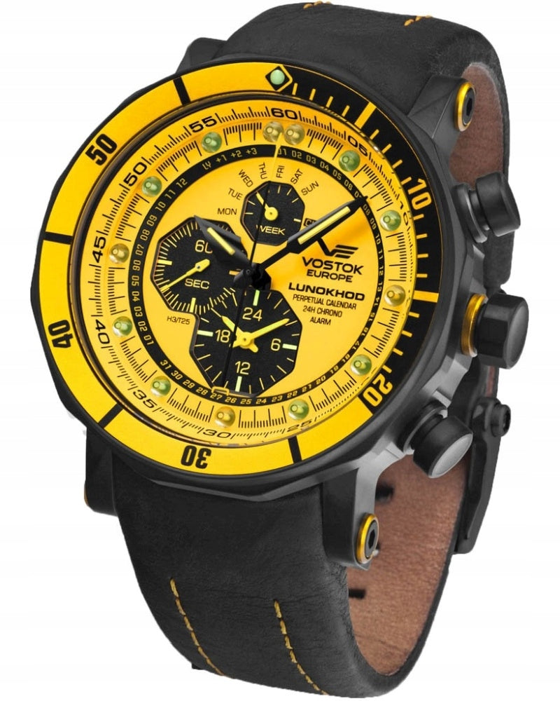 Uhr mit 2 Stk. von Riemen Vostok Europe Lunokhod-2 YM86-620C504