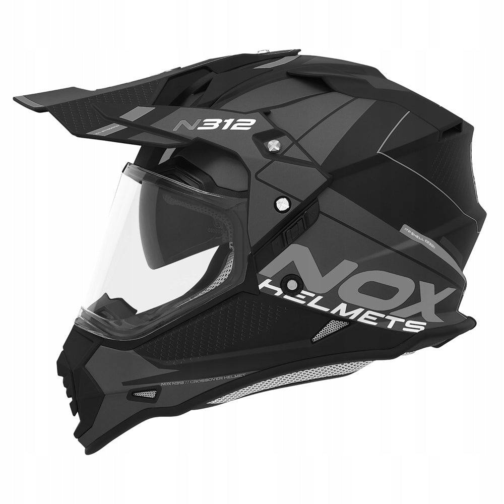 Nox N312 cross enduro motorcycle helmet, pinlock system for intercom ECE06 S