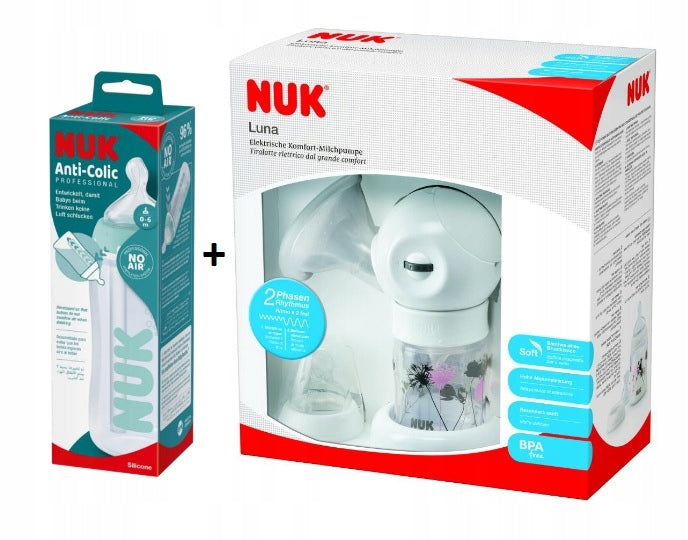 Nuk Two-phase breast pump Luna electric + Freebie anti-colic bottle