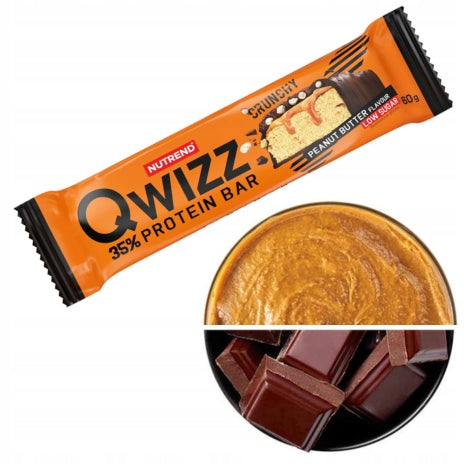 Nutrend Qwizz Protein Bar Peanut Butter High Protein Content 60 g Expiration date at least 1 month from the date of purchase