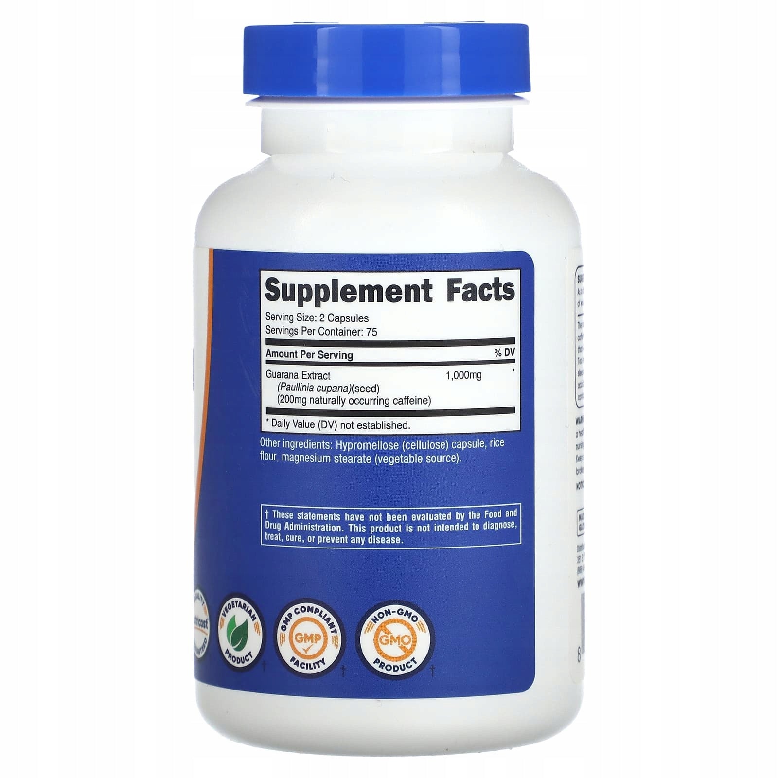 Nutricost, Guarana, 150 capsules (500 mg per capsule) Expiration date at least 3 months from the date of purchase