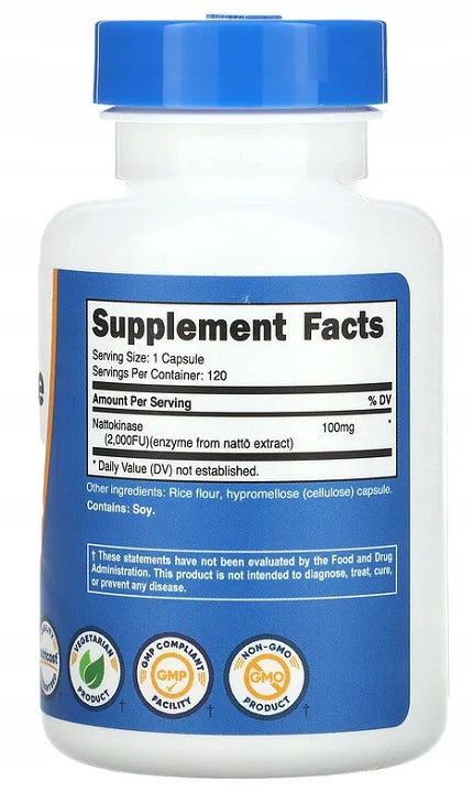 Nutricost Nattokinase 2000FU 120 Vcaps Strong Nattokinase Packaging status original