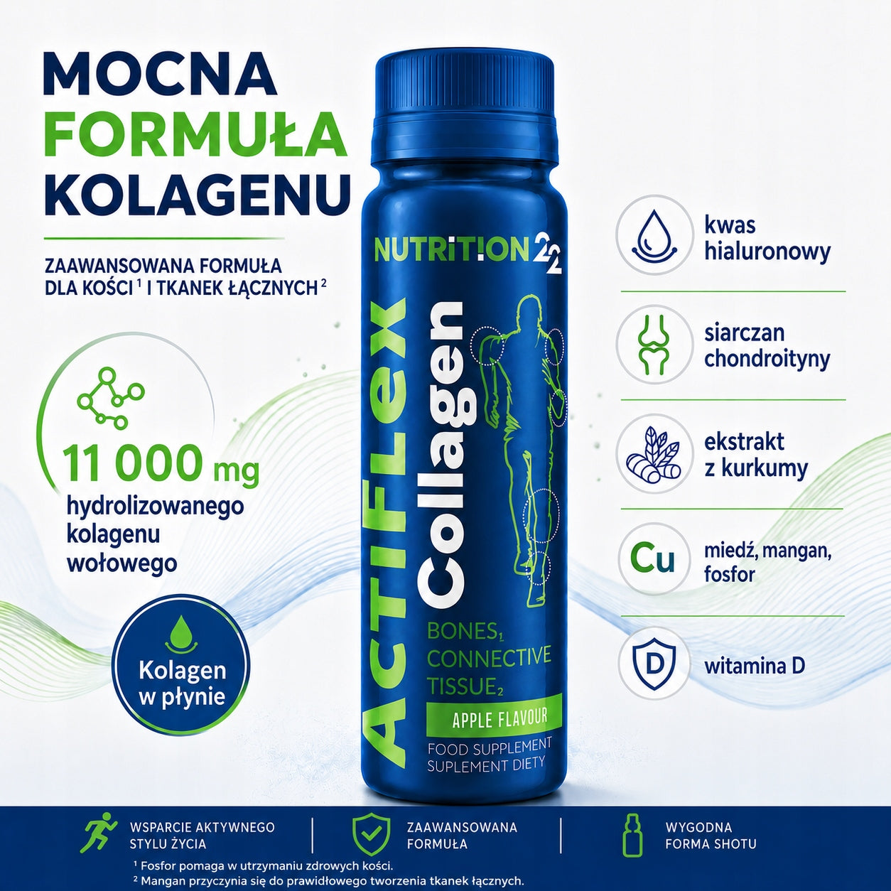 Nutrition22 ActiFlex Collagen 11,000mg Drinkable Collagen Shot 20x80ml Packaging status original