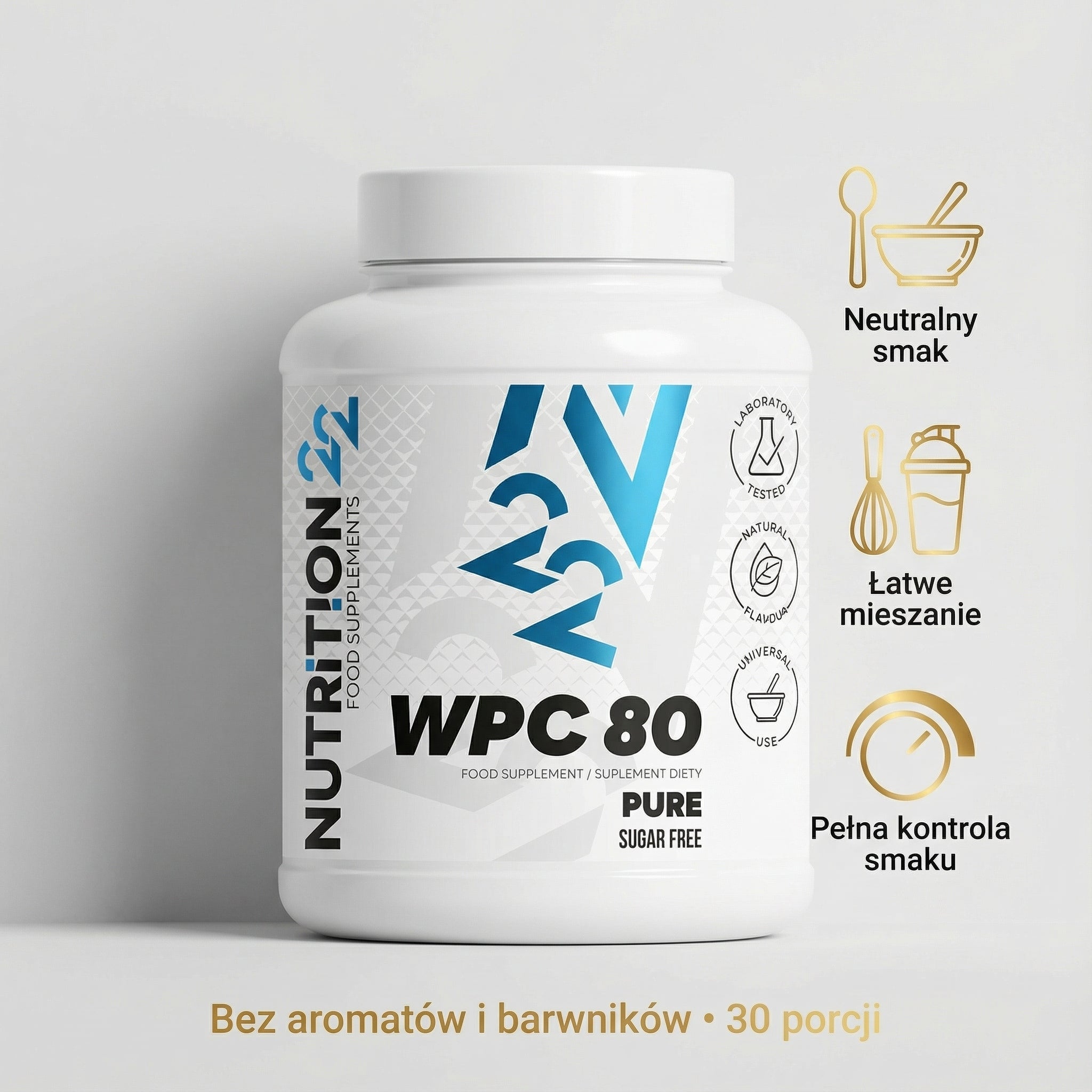 Nutrition22 WPC PURE 900g Unflavored Protein Conditioner Protein Concentrate Packaging status original