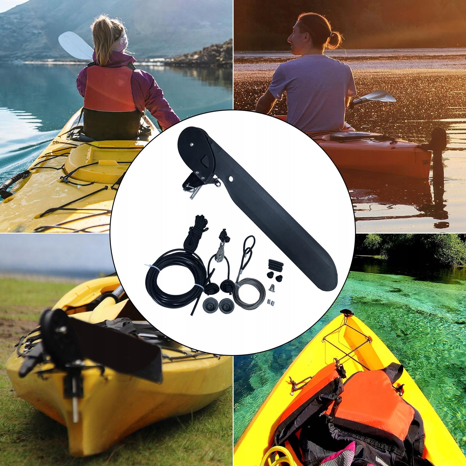 Nylon Kayak Boat Rudder Steering System Foot Control Direction for Canoe Model Sterowanie kierunkiem nożnym System sterowania