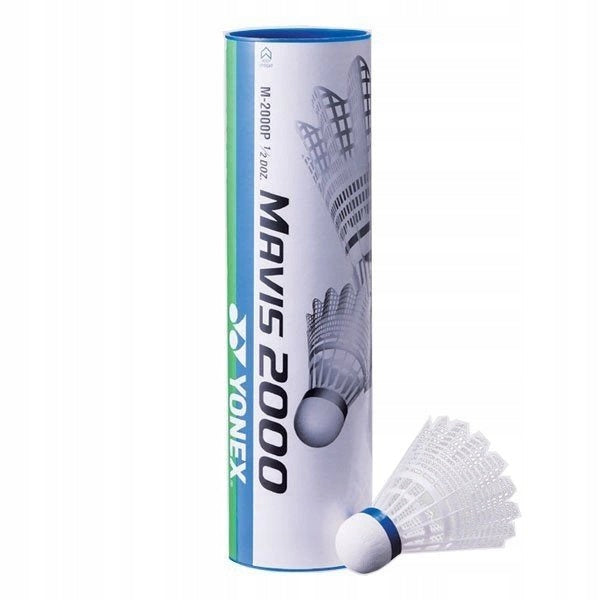 Nylon shuttlecocks for badminton white Yonex Mavis 2000W (tube 6pcs) - medium