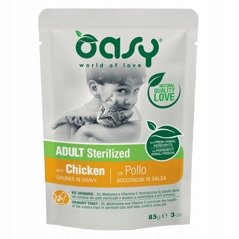 OASY CHUNKS IN GRAVY STERILIZED WET CAT FOOD CHICKEN IN SAUCE 85g