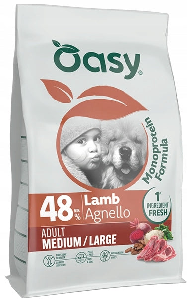 OASY Monoprotein Adult M/L LAMB 2kg New Version