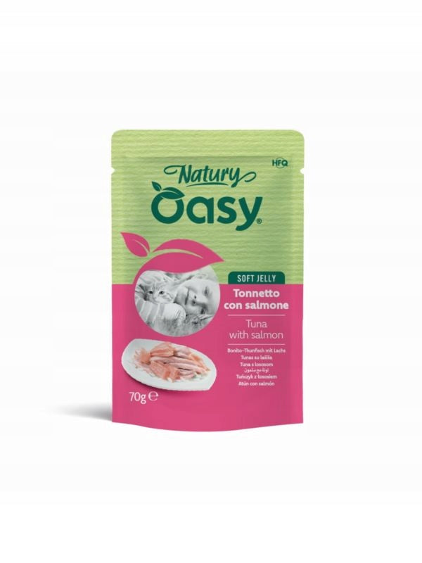 OASY NATURY Tuna with salmon in jelly 70g complementary cat food