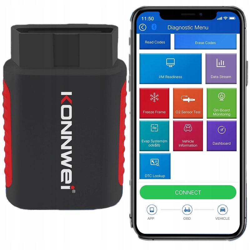 OBD2 DIAGNOSTIC INTERFACE Polish KONNWEI KDIAG iOS ANDROID FULL SYSTEM