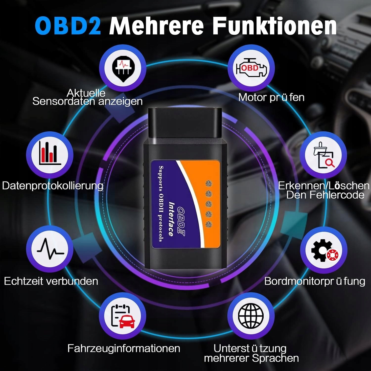 OBD2 Diagnostic Interface Tester with Bluetooth Polish Android Windows OBD EAN (GTIN) 5900415834953