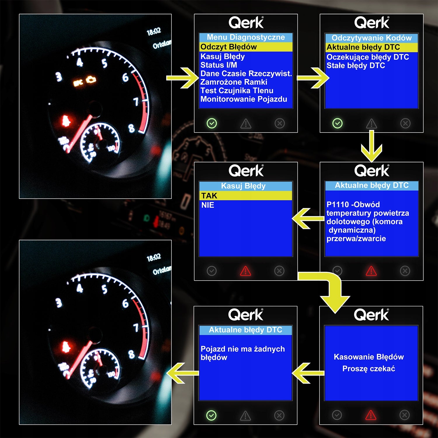 OBD2 Diagnostic TESTER POLISH MENU Car Error Scanner Qerk T61 Brand Qerk