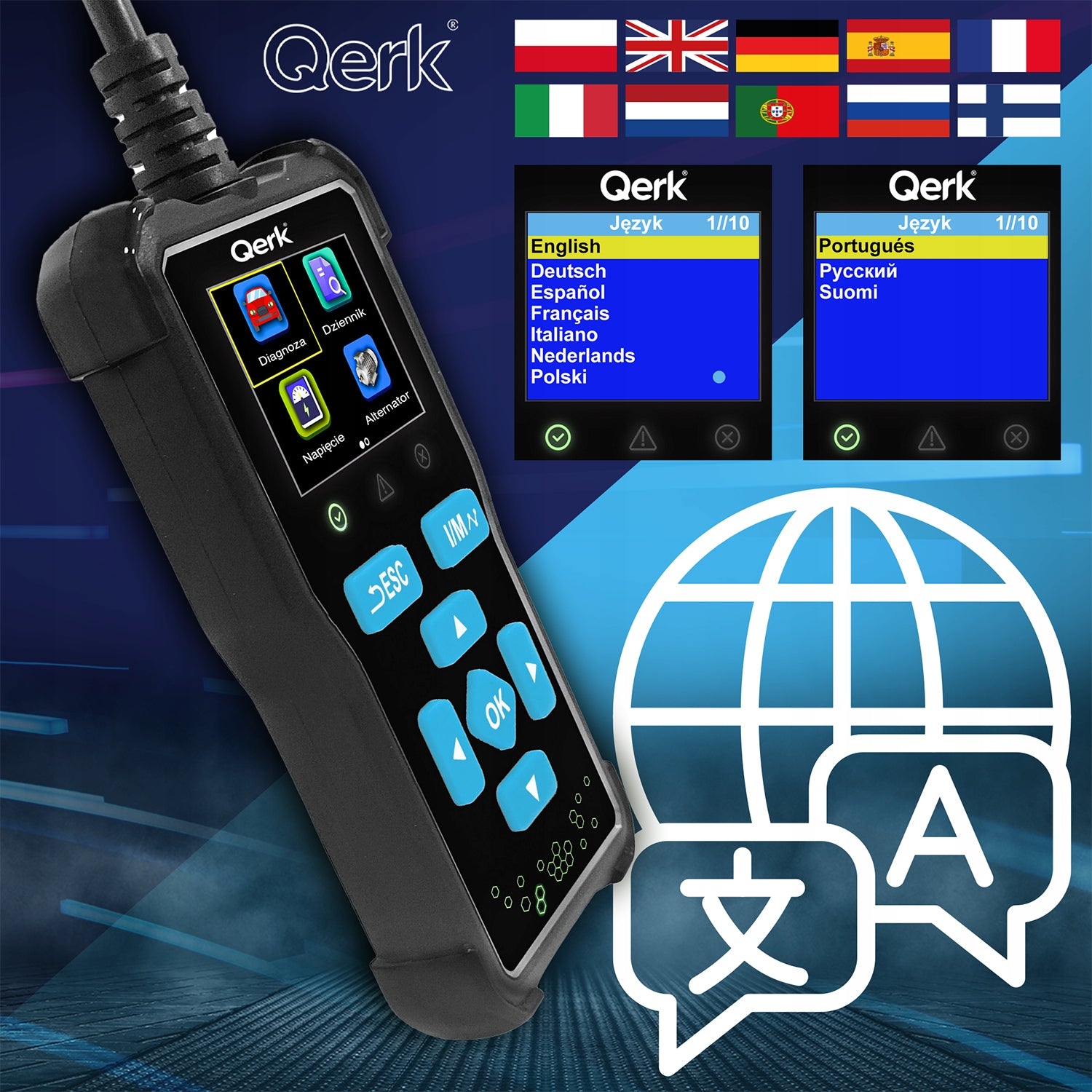 OBD2 Diagnostic TESTER POLISH MENU Car Error Scanner Qerk T61 Manufacturer code QERK T61 Tester Diagnostyczny Polskie MENU