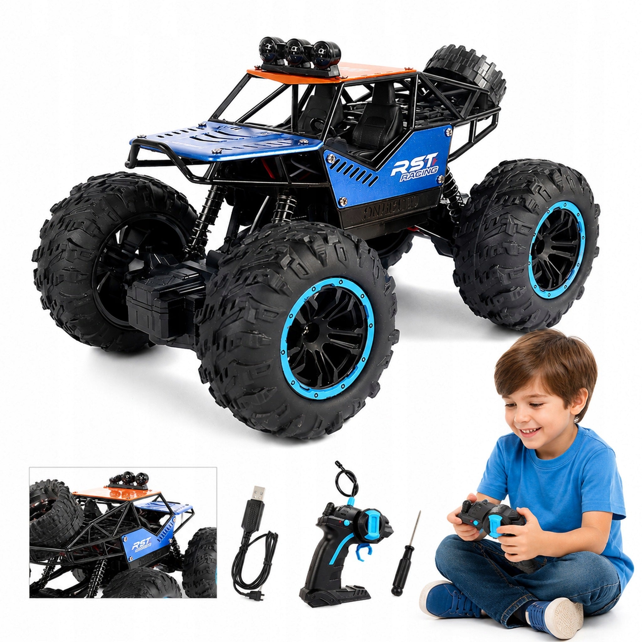 OFF-ROAD CAR FOR REMOTE CONTROL RC 1:18 WITH POWERFUL TIRE MOTOR
