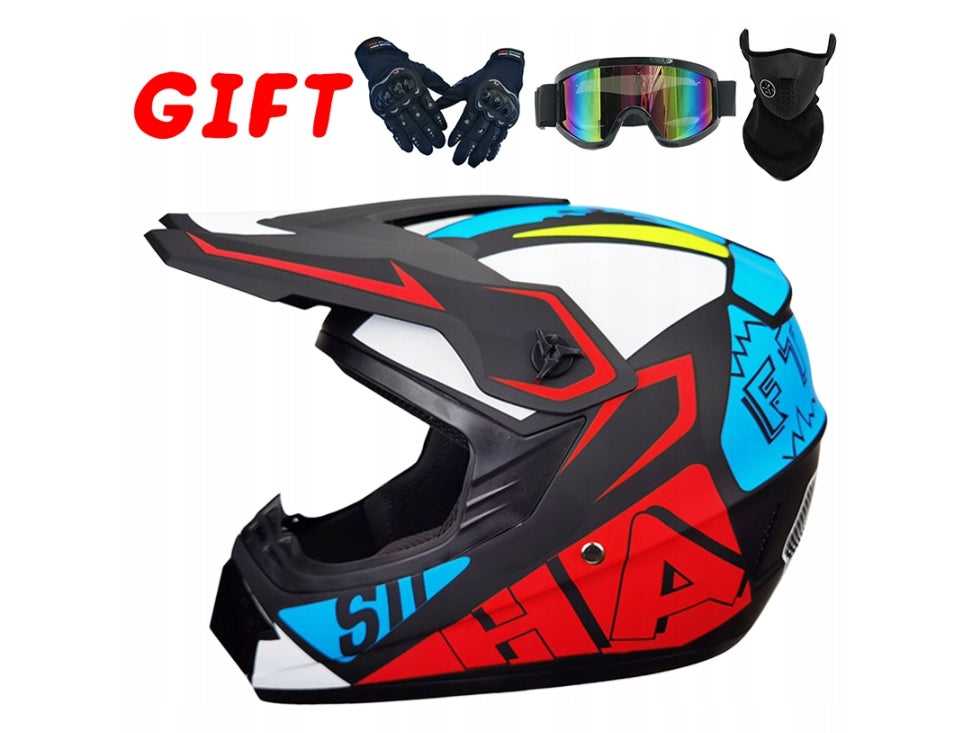 OFF-ROAD ENDURO MOTORCYCLE HELMET MOTOCROSS GLOVES GOGGLES MASK Size S