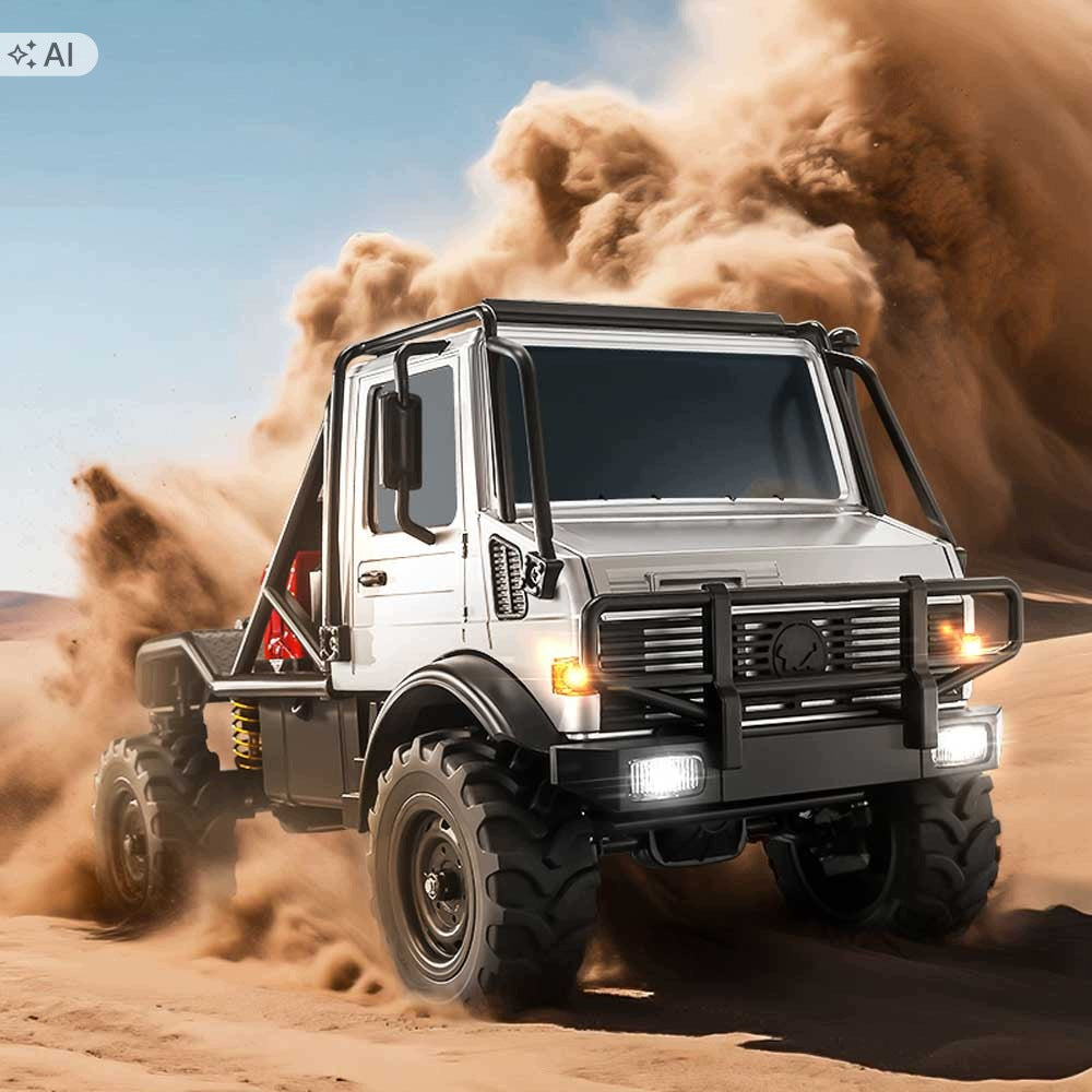 OFF-ROAD VEHICLE 4x4 MN-333 METAL BODY AUTO RC U4000 SILVER Packaging status original