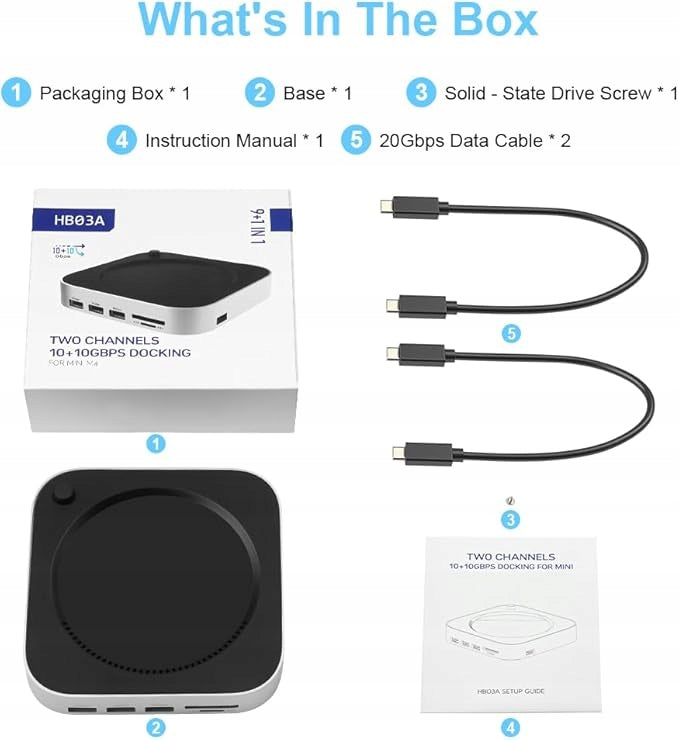 OFFCUP HB03A Mac Mini M4 Docking Station Enclosure Pocket NVMe SD USB 9in1 Manufacturer GSM