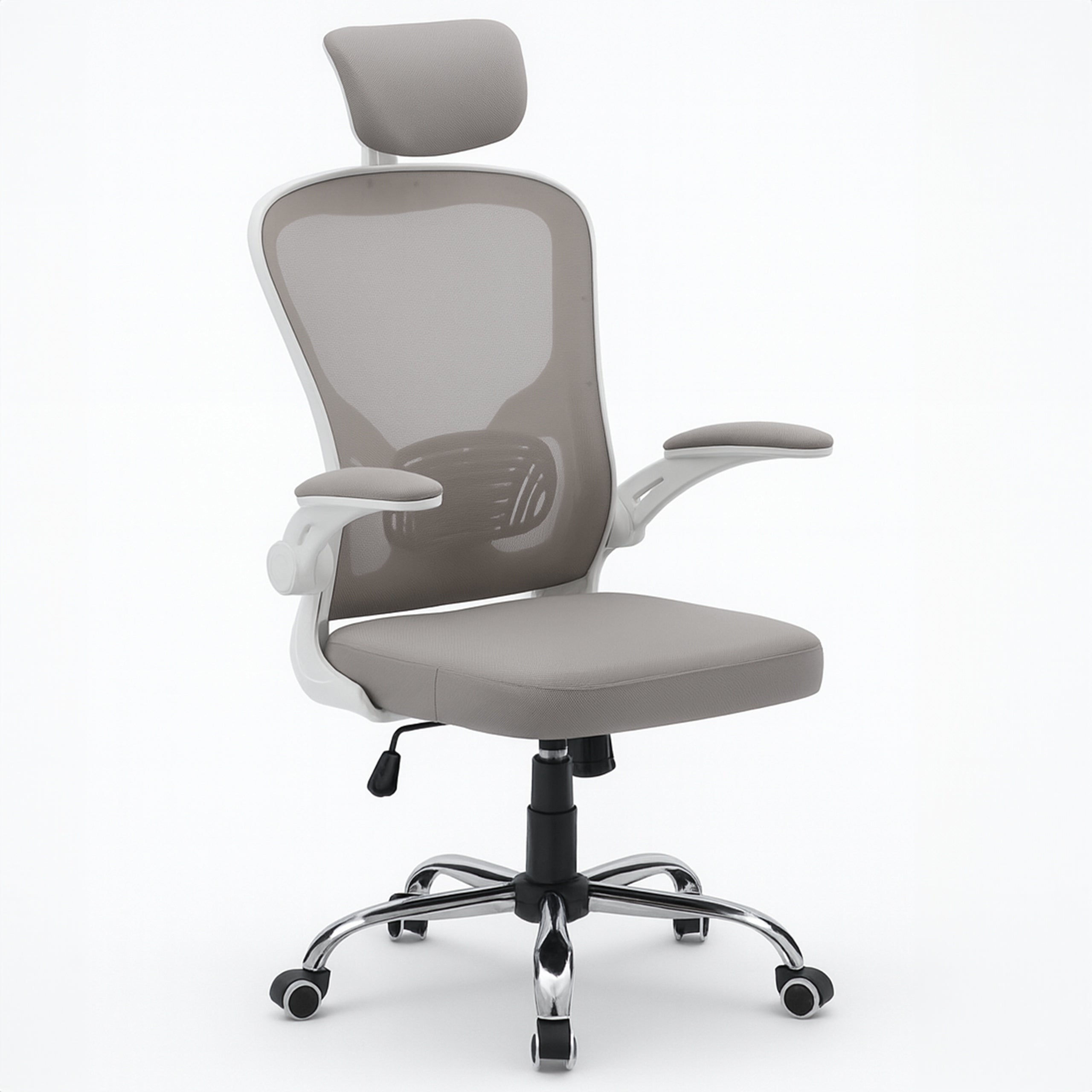 OFFICE CHAIR ADJUSTABLE SWIVEL ERGONOMIC OFFICE CHAIR KB110 GREY-BEIGE
