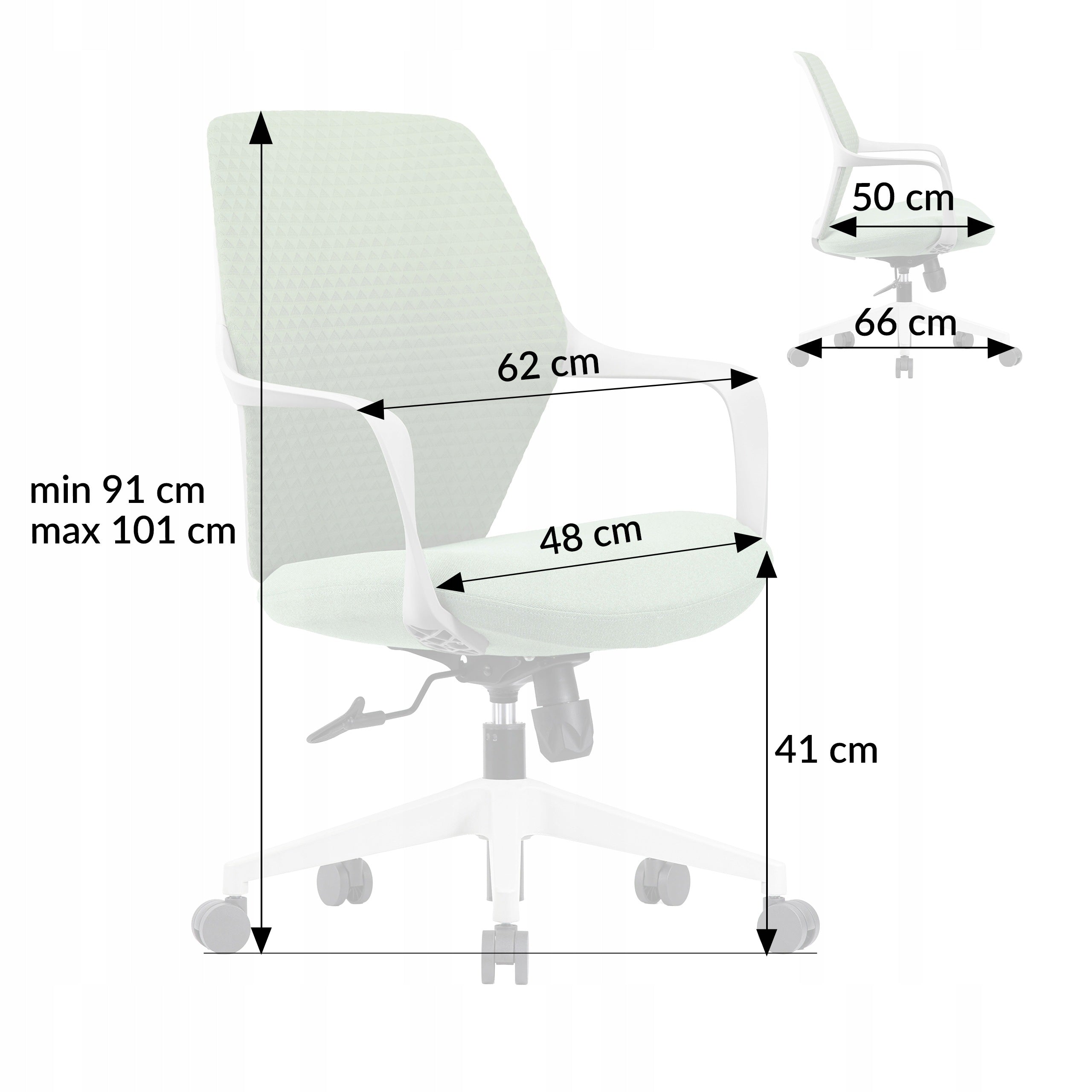 OFFICE CHAIR ADJUSTABLE SWIVEL OFFICE CHAIR ERGONOMIC KB115 GREEN Packaging status original