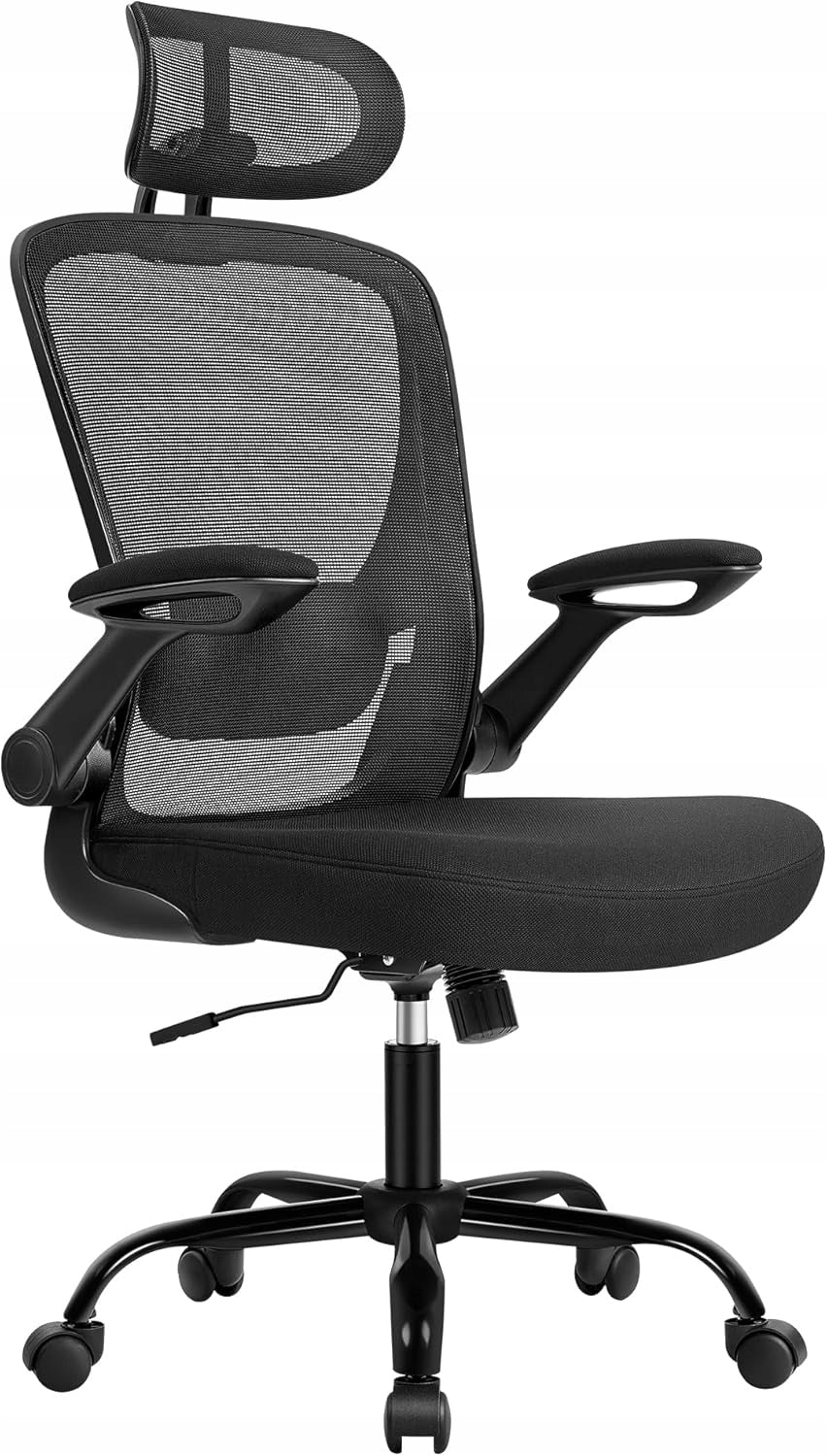 OFFICE CHAIR ERGONOMIC SWIVEL MESH WITH ROCKING HEADREST