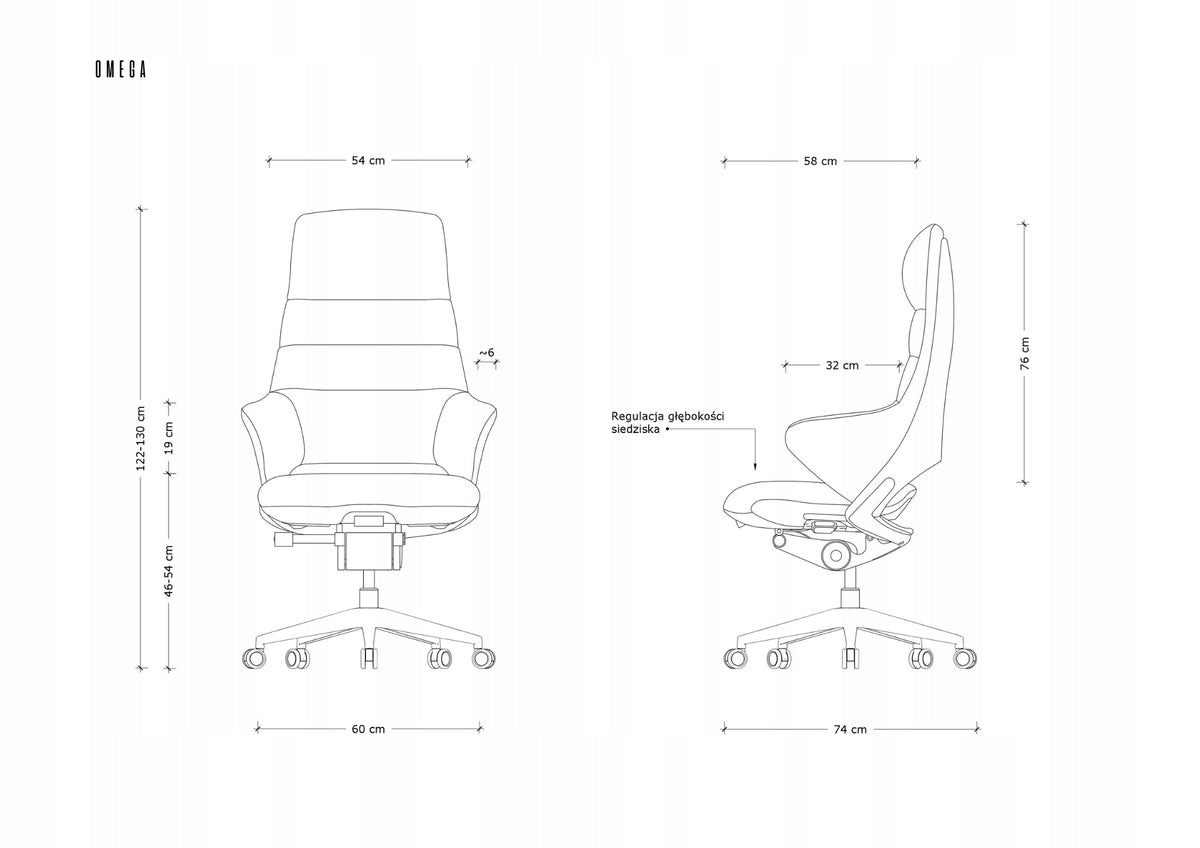 OFFICE CHAIR ERGONOMIC SWIVEL OMEGA BLACK LEATHER CHAIR FOR OFFICE Brand Unique