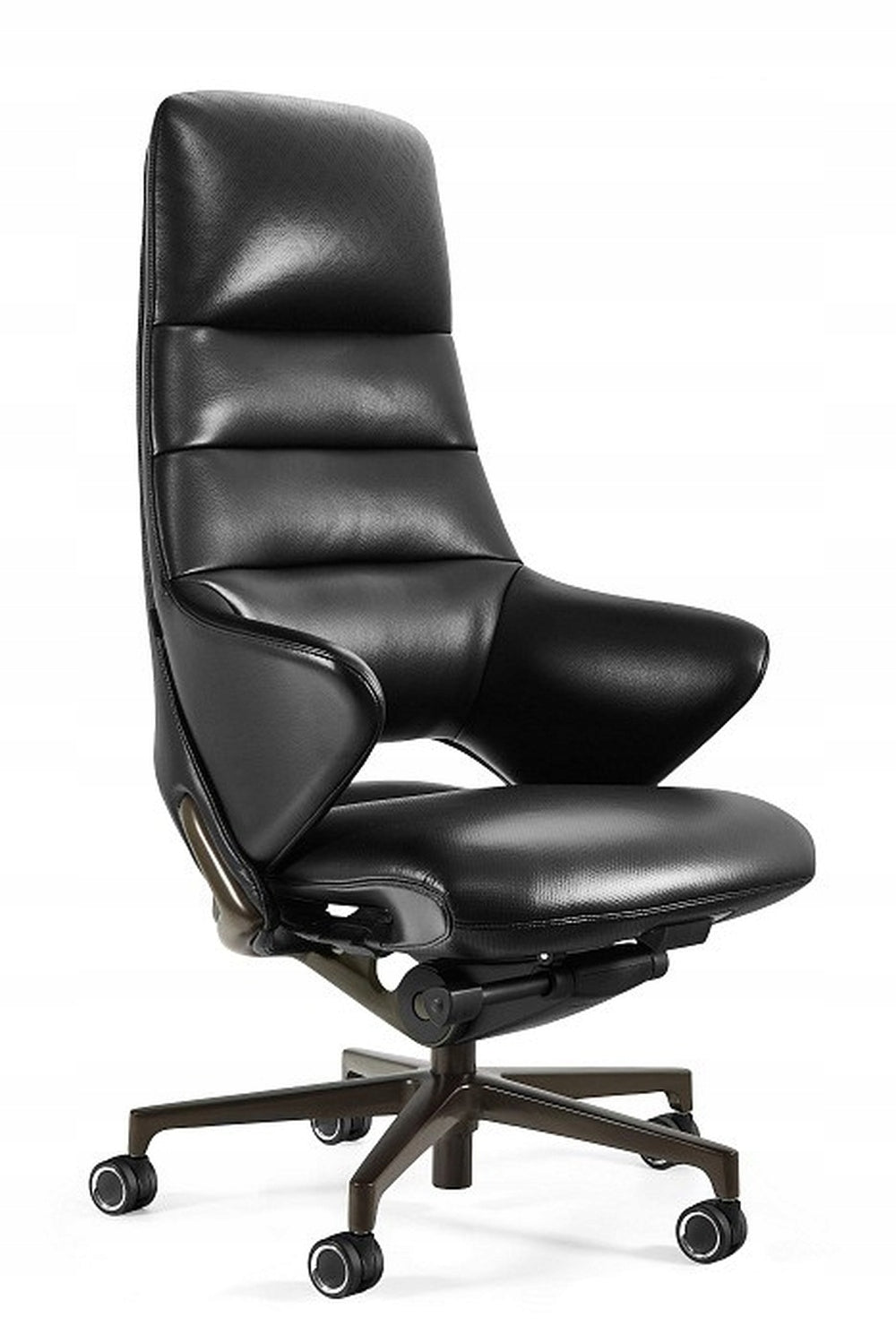 OFFICE CHAIR ERGONOMIC SWIVEL OMEGA BLACK LEATHER CHAIR FOR OFFICE