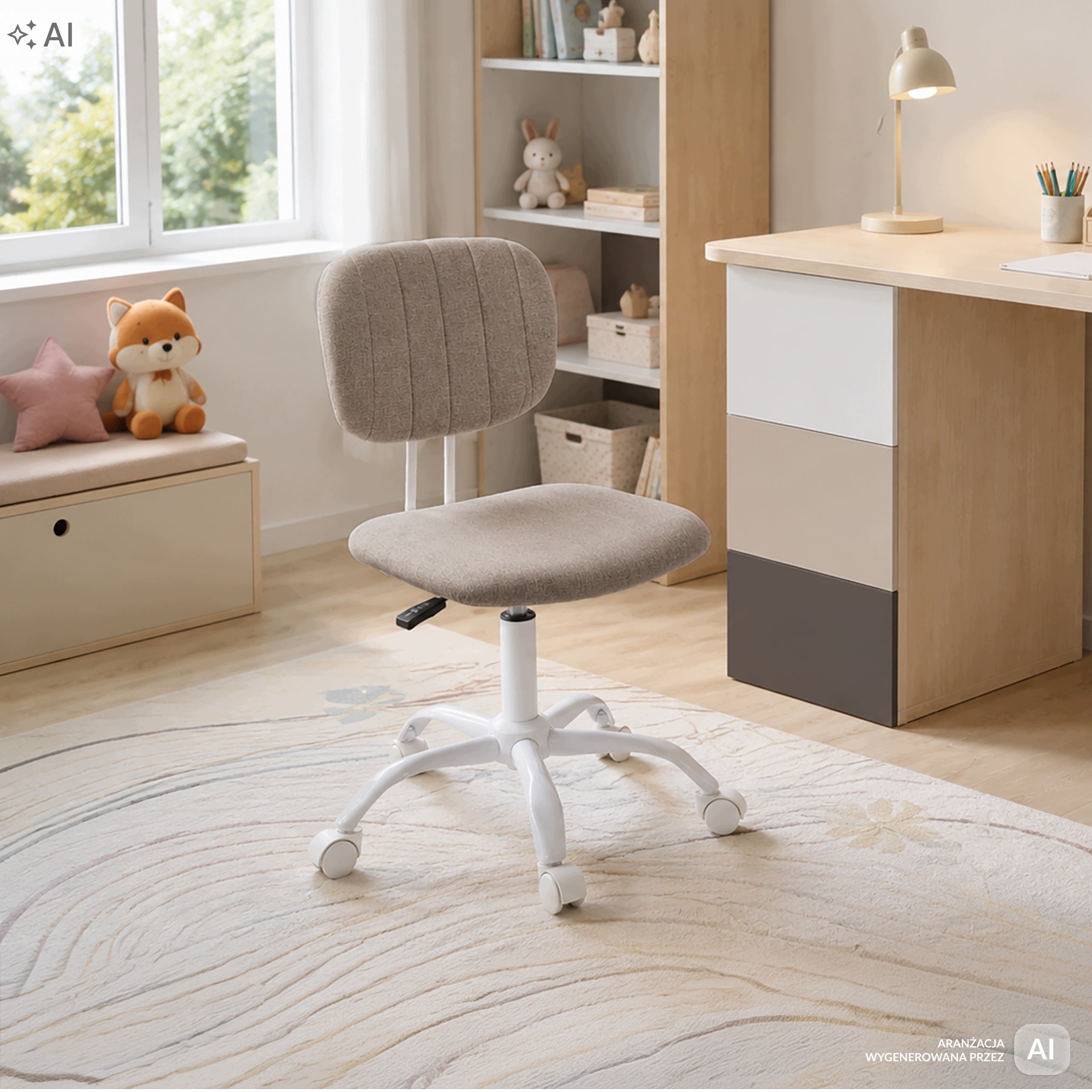 OFFICE CHAIR SWIVEL ADJUSTABLE OFFICE CHAIR FOR DESK KB116 BEIGE Packaging status original