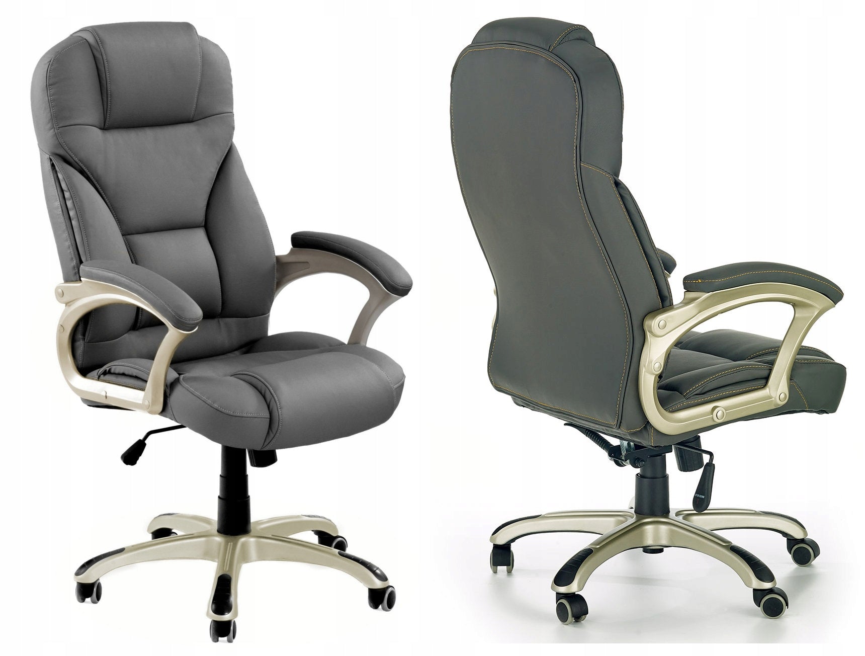 OFFICE CHAIR SWIVEL CHAIR DESMOND GREY P[OIELATY HALMAR FAUX LEATHER