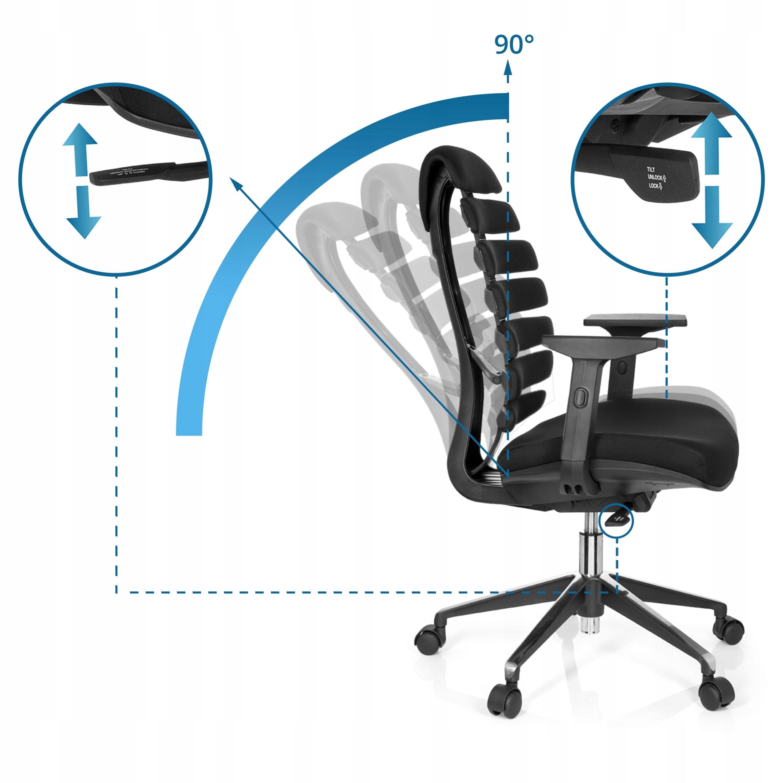 OFFICE CHAIR / SWIVEL CHAIR ERGO LINE II PRO LEATHER BLACK HJH OFFICE Brand hjh OFFICE