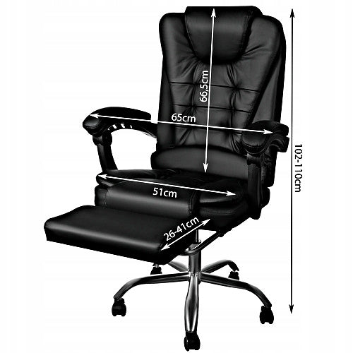 OFFICE CHAIR SWIVEL CHAIR ERGONOMIC LEATHER BLACK ADJUSTABLE EAN (GTIN) 5906099150570
