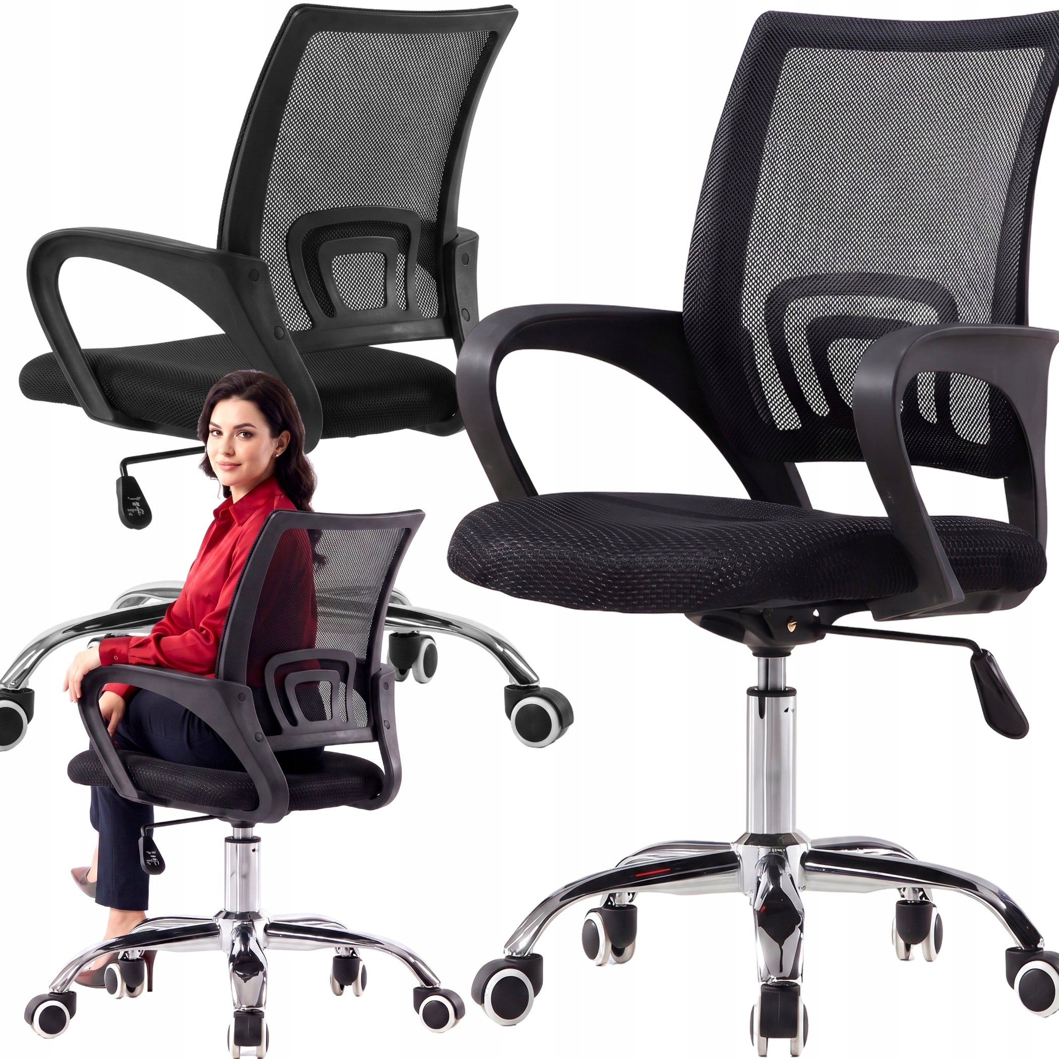 OFFICE CHAIR SWIVEL DESK CHAIR MICRO MESH BLACK 150KG