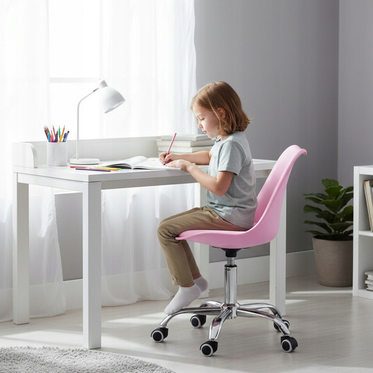 OFFICE CHAIR SWIVEL DESK CHAIR MODERN PINK COLOR Manufacturer code model_3329_1-ALBA-FEMY24