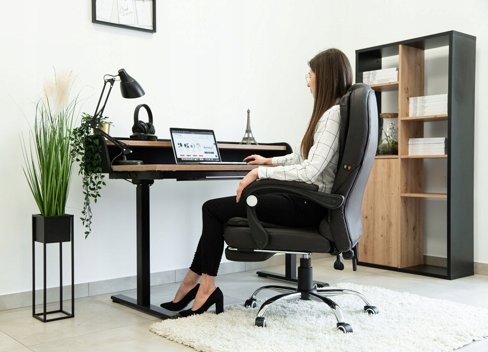 OFFICE CHAIR SWIVEL DESK CHAIR WITH FOOTREST + MASSAGER Brand Artnico