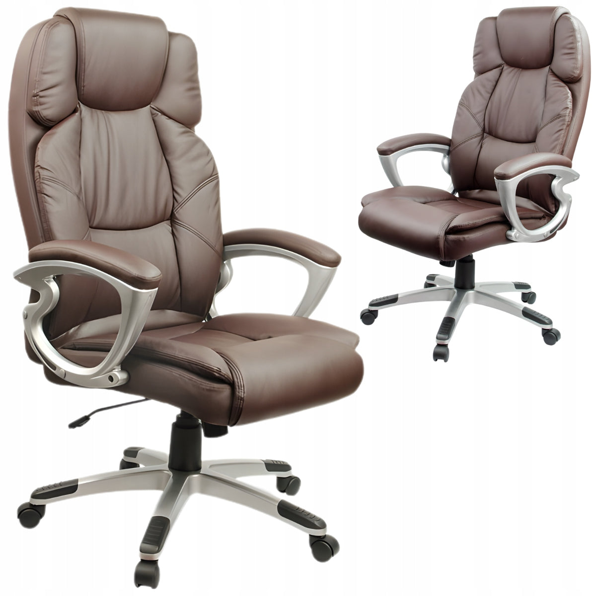OFFICE CHAIR SWIVEL FAUX LEATHER OFFICE CHAIR COMFORT BROWN
