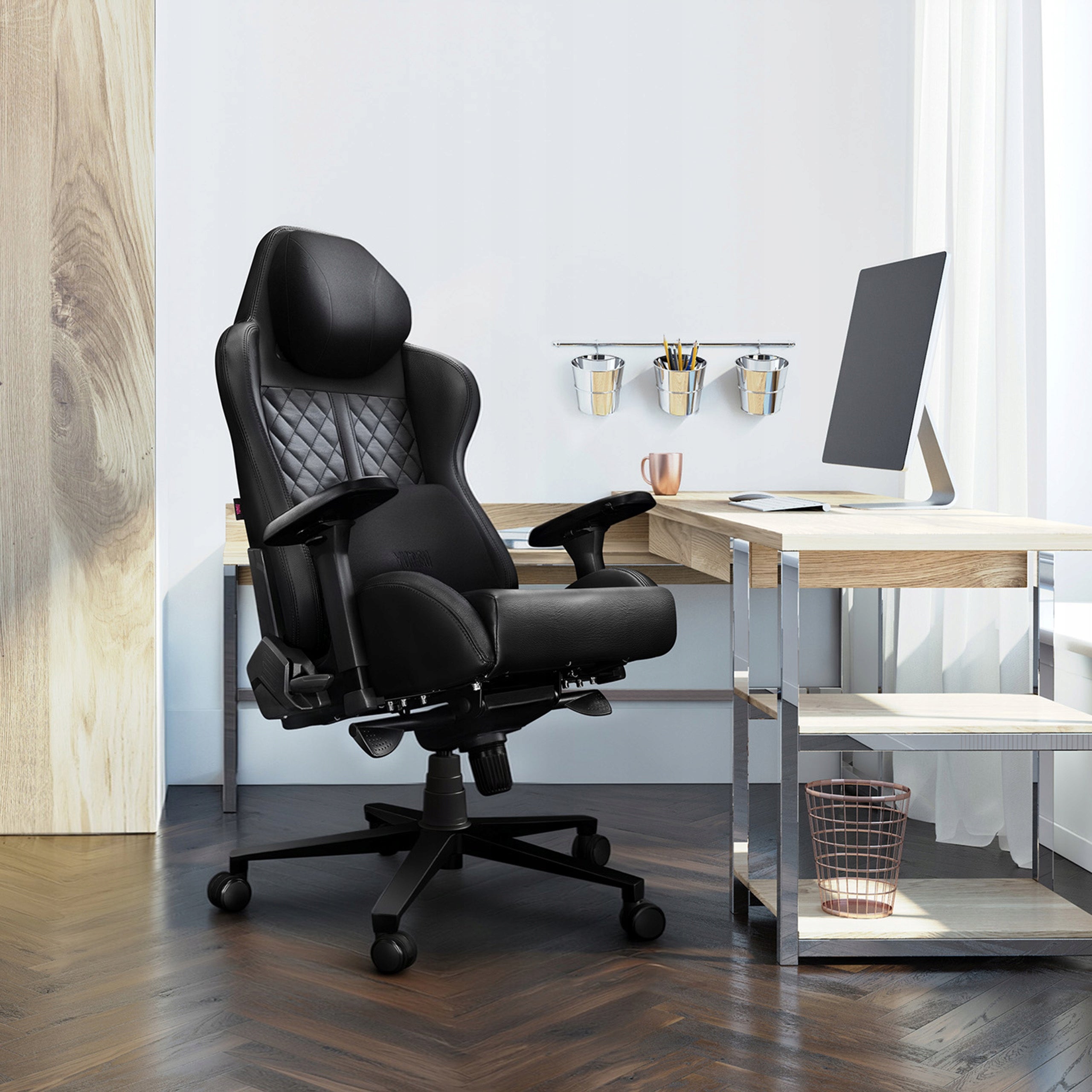 OFFICE CHAIR SWIVEL Natural Leather Magnetic Black 150kg XL Manufacturer code Y-2050F-BB-RL