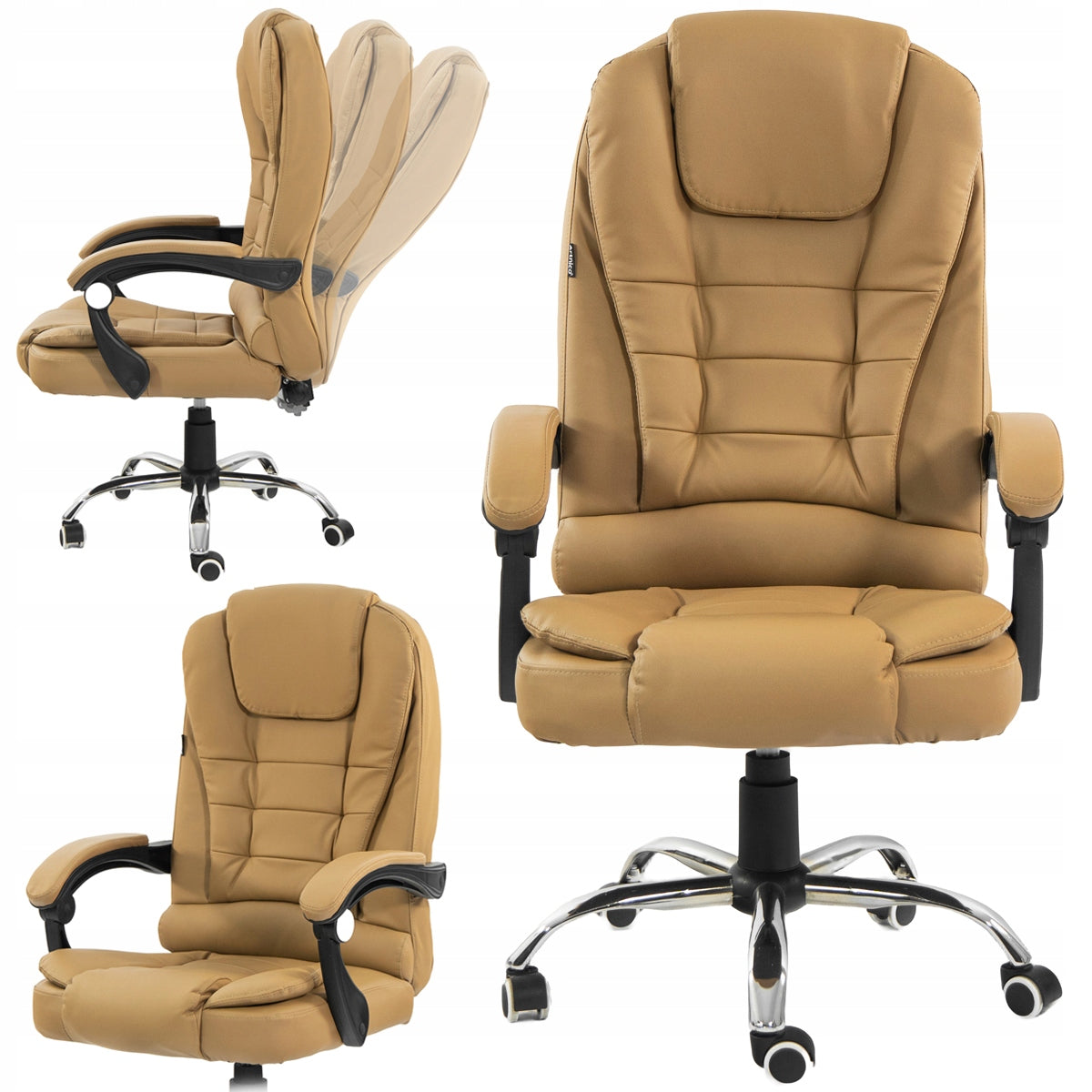 OFFICE CHAIR SWIVEL OFFICE CHAIR FOR OFFICE ROOM ADJUSTABLE BEIGE