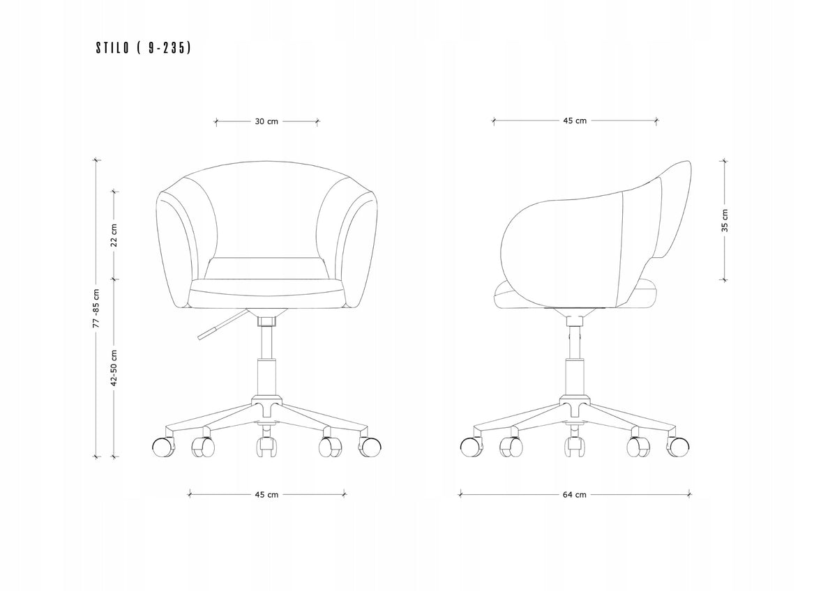 OFFICE CHAIR SWIVEL STILO ORANGE FABRIC CHAIR ADJUSTABLE Brand Unique