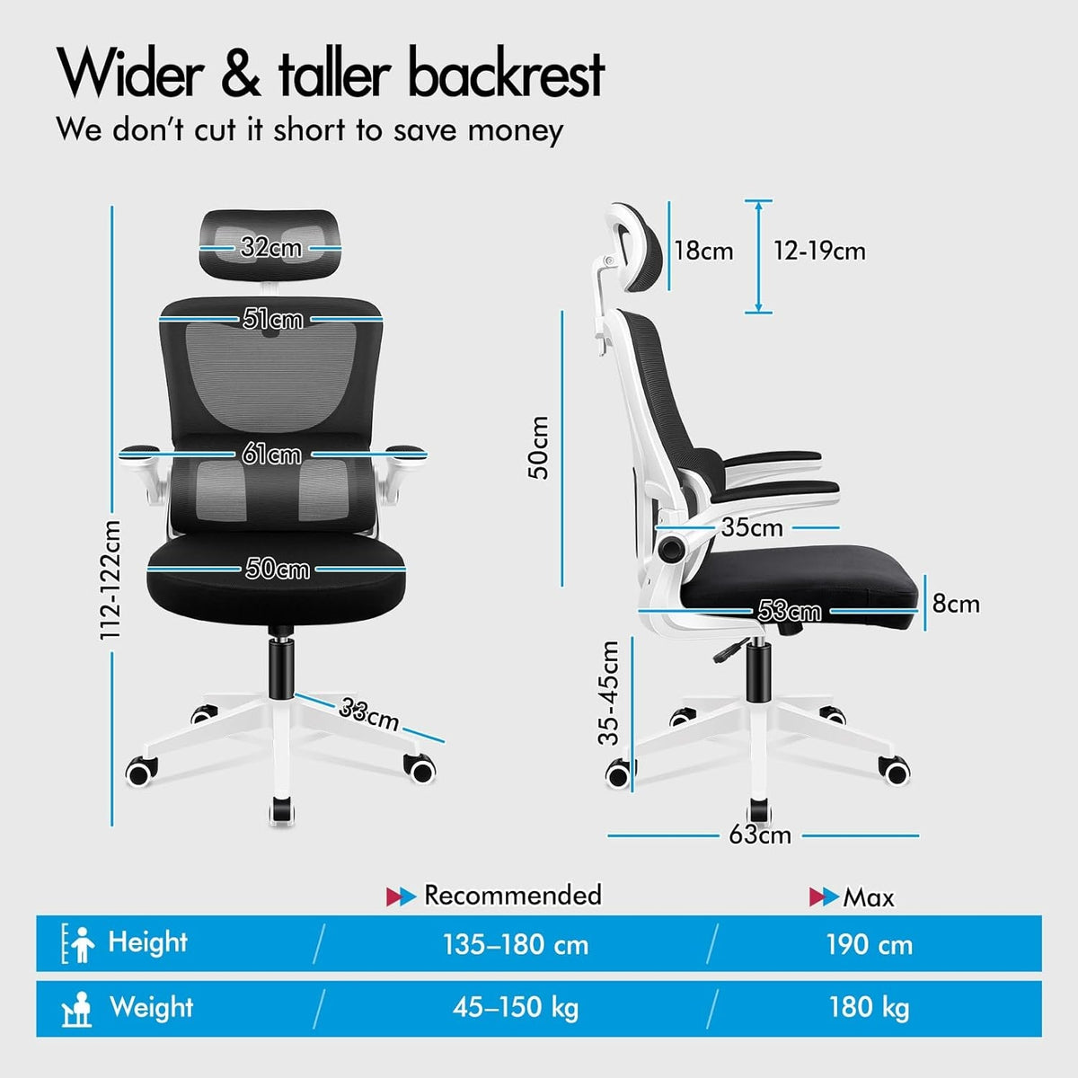 OFFICE CHAIR WITH ADJUSTABLE HEADREST AND LUMBAR SUPPORT EAN (GTIN) 8052049056731