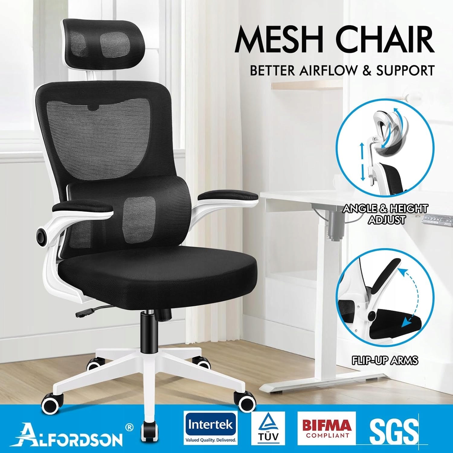 OFFICE CHAIR WITH ADJUSTABLE HEADREST AND LUMBAR SUPPORT Manufacturer code biurk1
