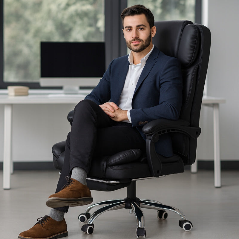 OFFICE CHAIR WITH FOOTREST AND MASSAGER COMFORTABLE FOR OFFICE COMFORTABLE EAN (GTIN) 5908453206572