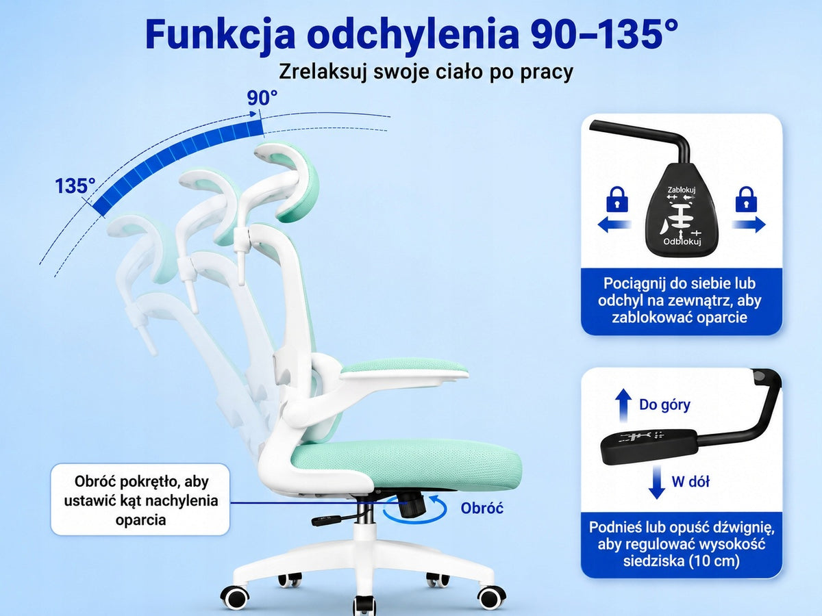 OFFICE CHAIR WITH HEADREST AND LUMBAR SUPPORT ERGONOMIC Manufacturer code RY253