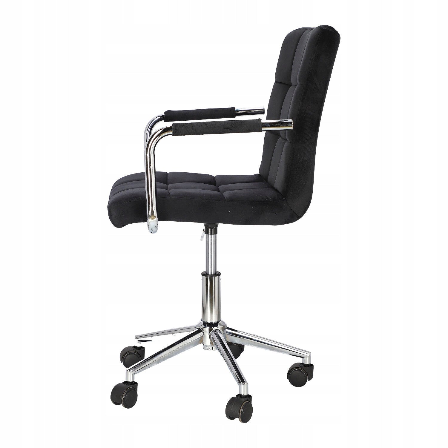OFFICE CHAIR black VELVET UPHOLSTERED Cosmo Arm Furniture depth 54 cm