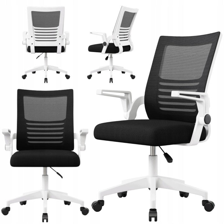 OFFICE SWIVEL CHAIR ADJUSTABLE ERGONOMIC BLACK CHAIR ON WHEELS