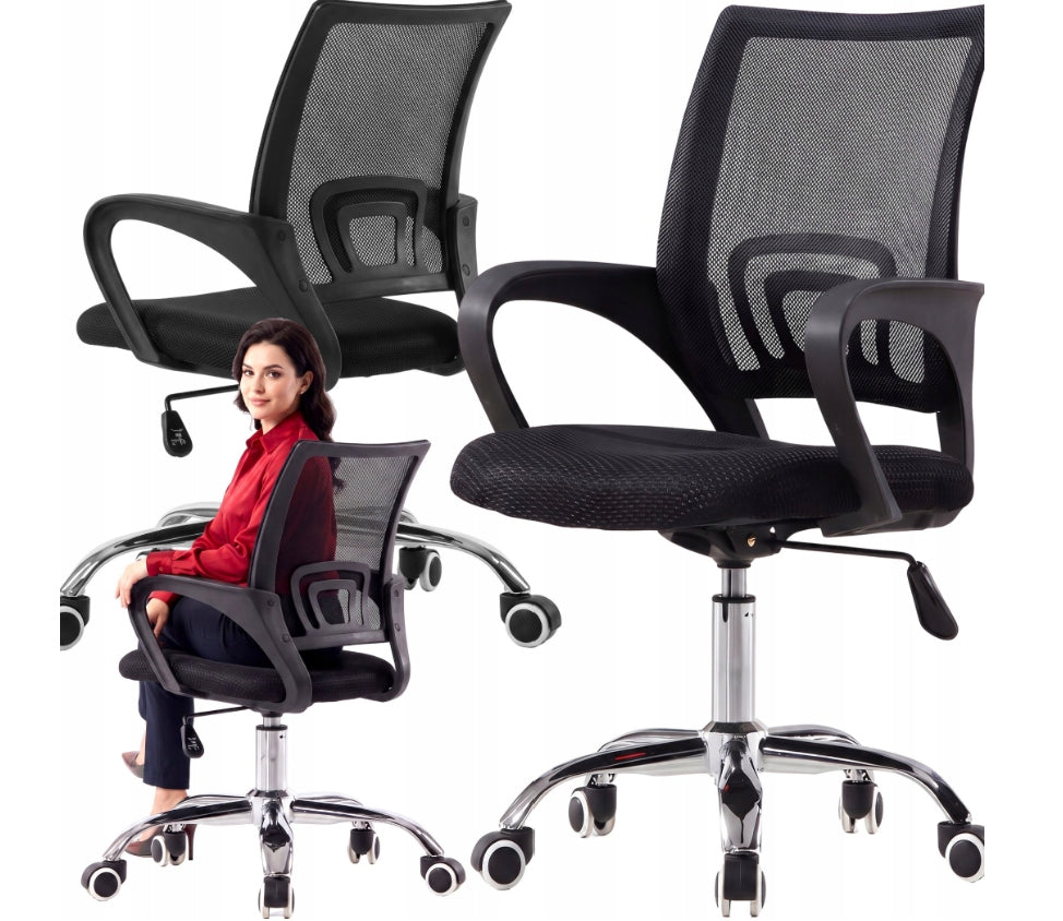 OFFICE SWIVEL CHAIR OFFICE MICROGRID BLACK 150KG DESK CHAIR