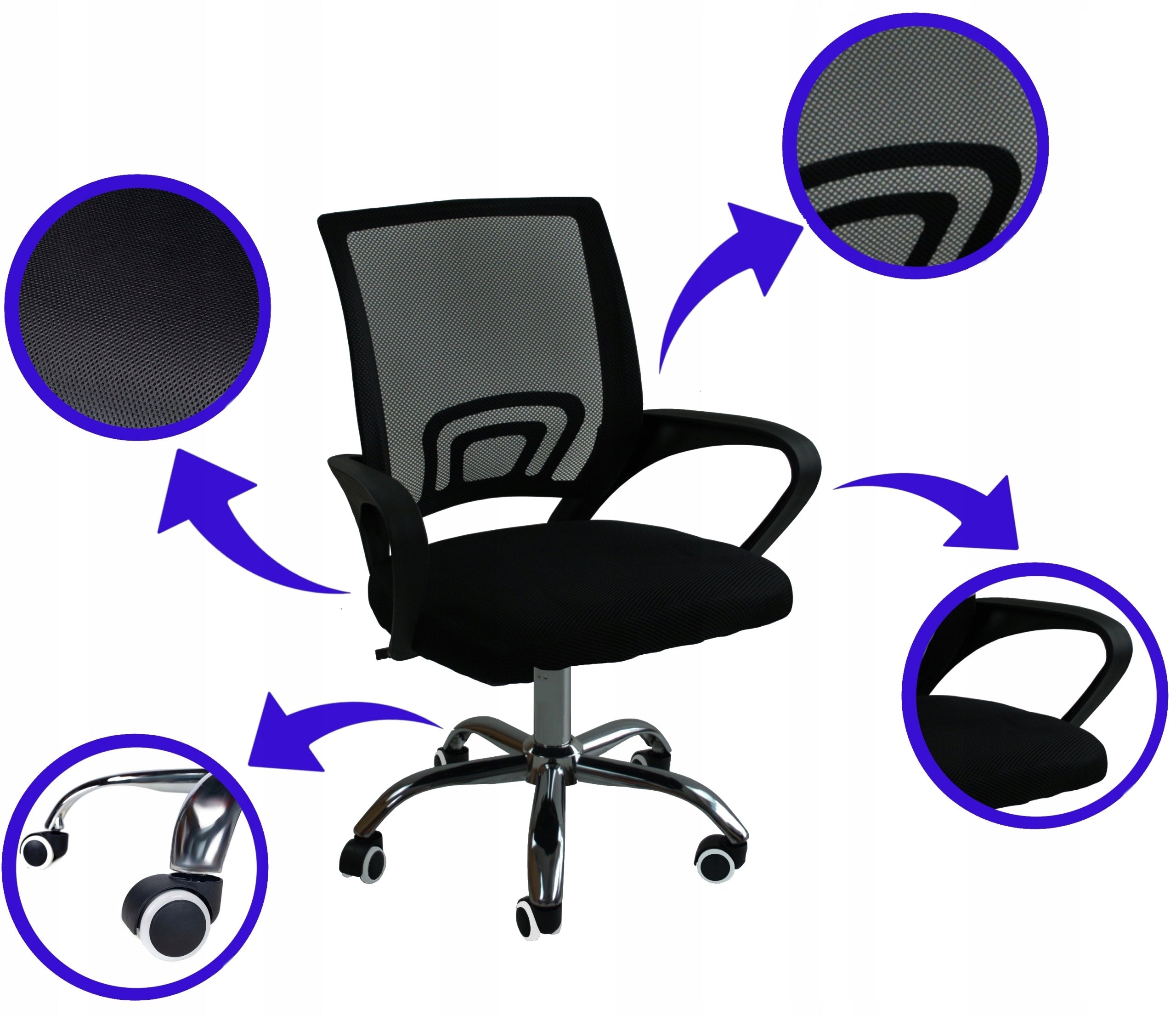 OFFICE SWIVEL CHAIR STYLISH ERGONOMIC MESH FOR OFFICE RUBBER WHEELS Medical device no