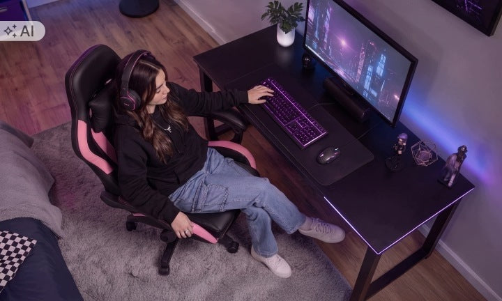 OFFICE SWIVEL GAMING CHAIR WITH FOOTREST BLACK SWIVEL CHAIR Brand GALAXIA
