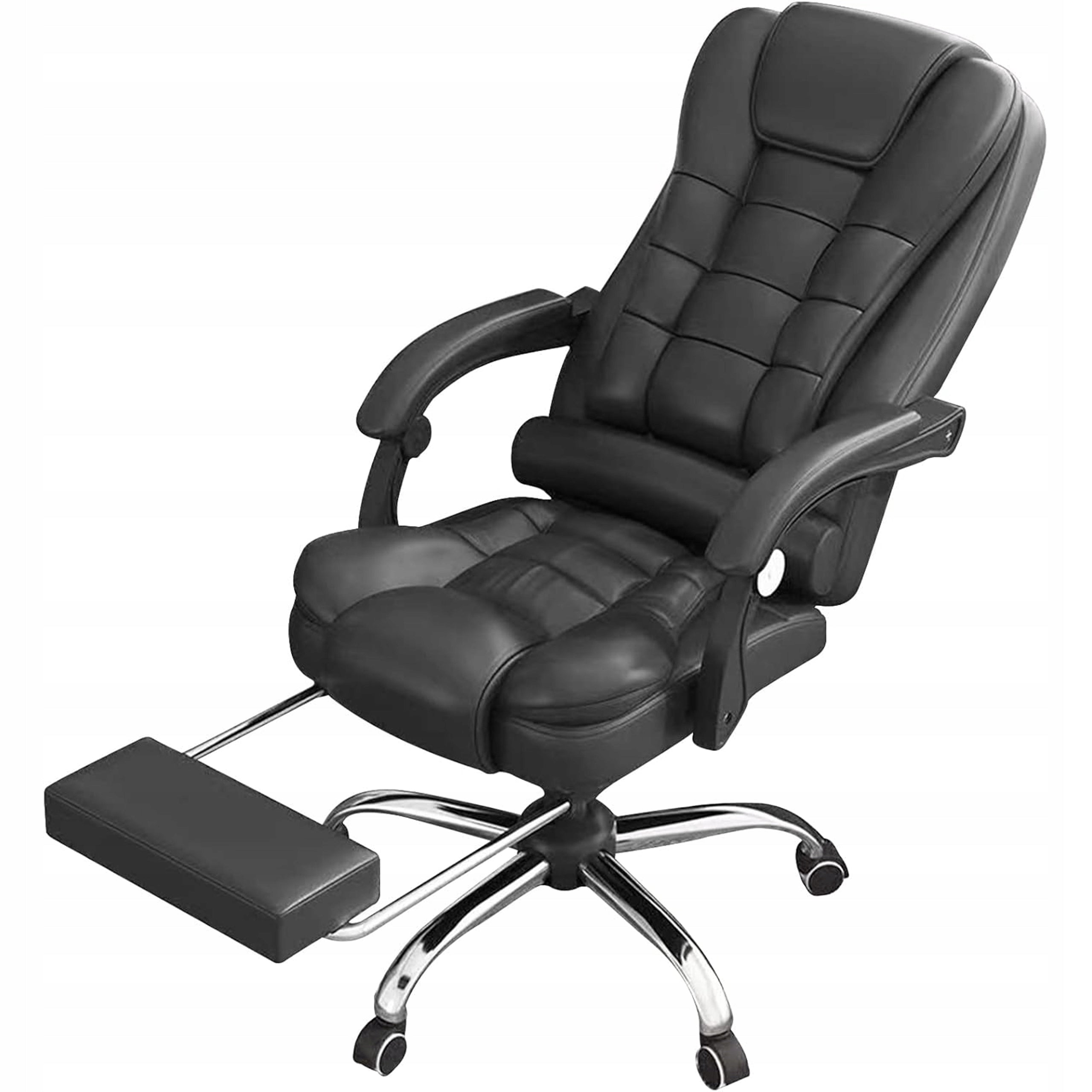 OFFICE SWIVEL LEATHER ERGONOMIC LC08 WITH MASSAGE AND FOOTREST Manufacturer code KRZESŁO BIUROWE REGULOWANY CZARNY