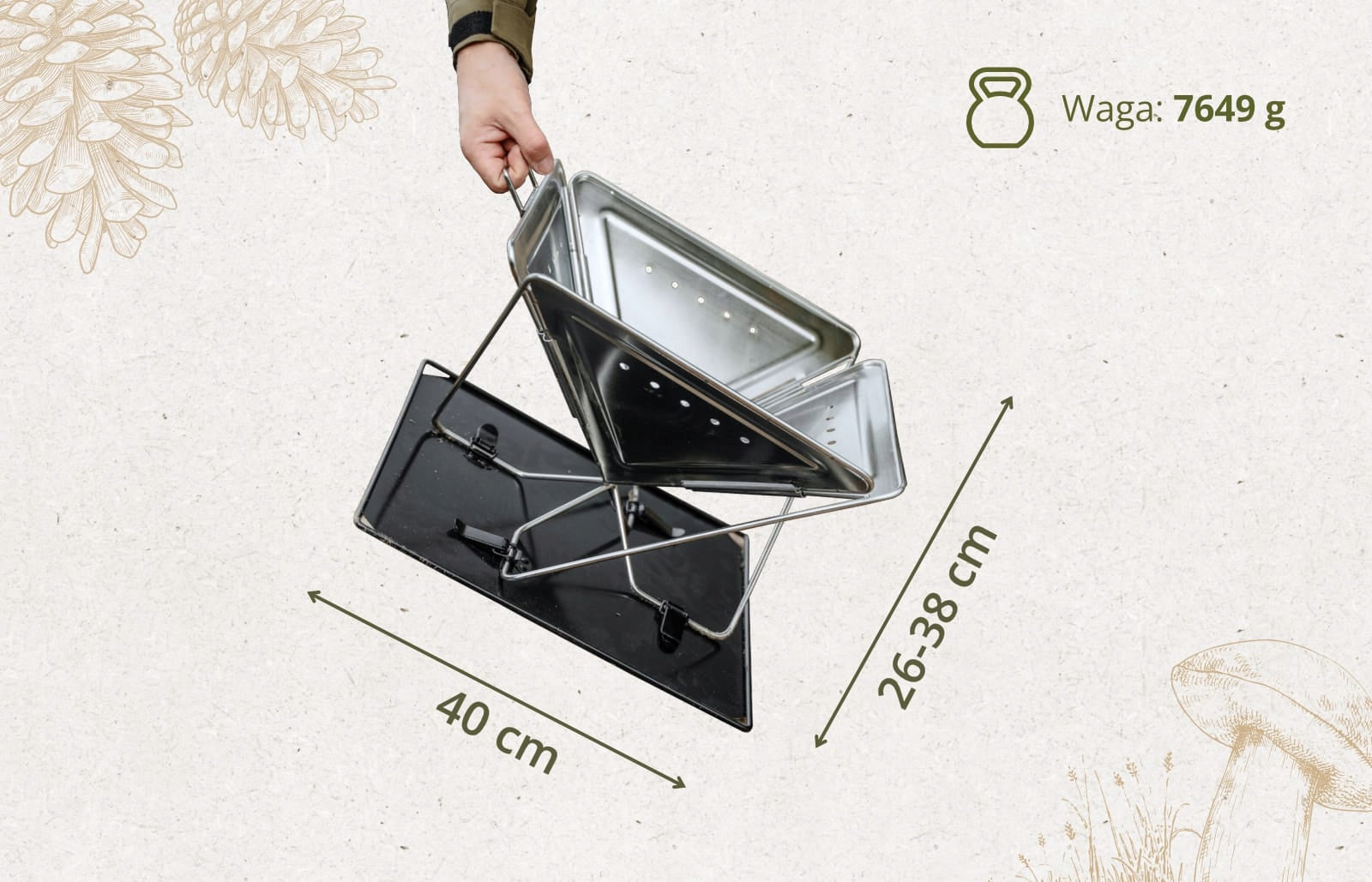OFFLANDER Camping Folding Grill Portable Large Packaging status original