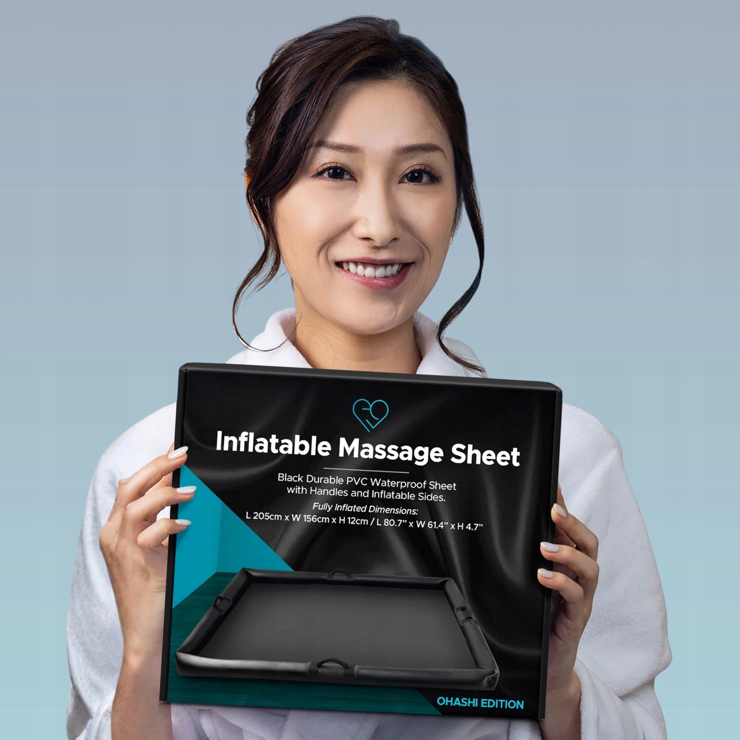 OHASHI Waterproof Mattress with Massage Handles, Durable PVC 205x156x12 Brand no brand