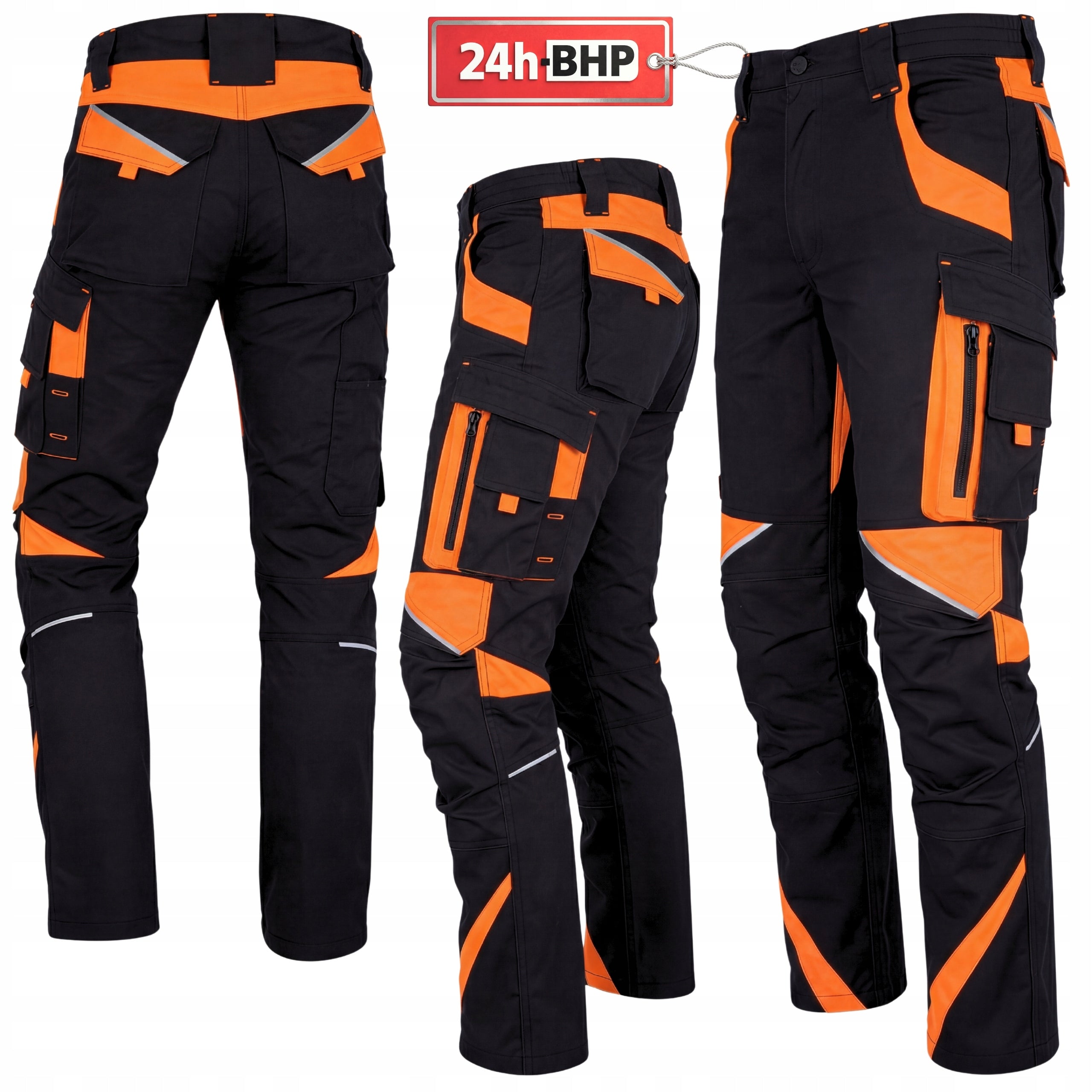 OHS PROTECTIVE WORK PANTS Men's ELASTIC Stretch REFLECTIVE STRONG